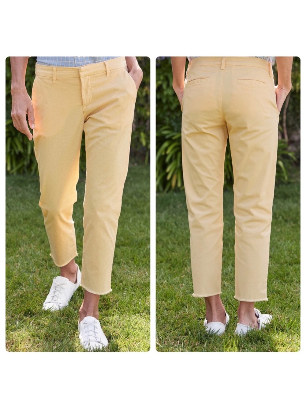 frank & eileen wicklow the italian chino pants sunshine yellow size 4